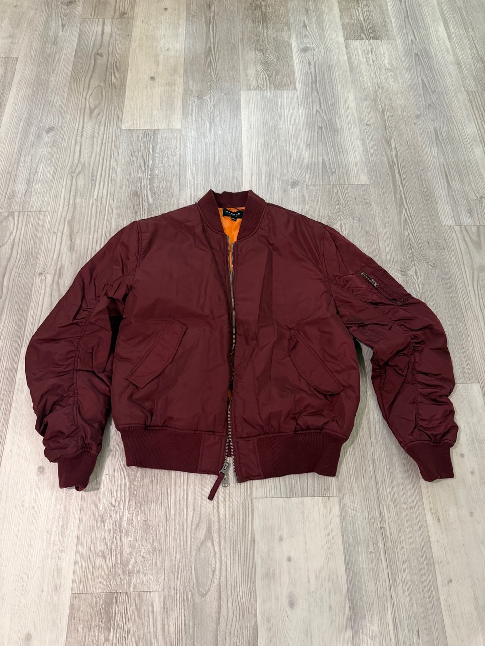 Pacsun Men's Bomber Jacket in Burgundy Size XL